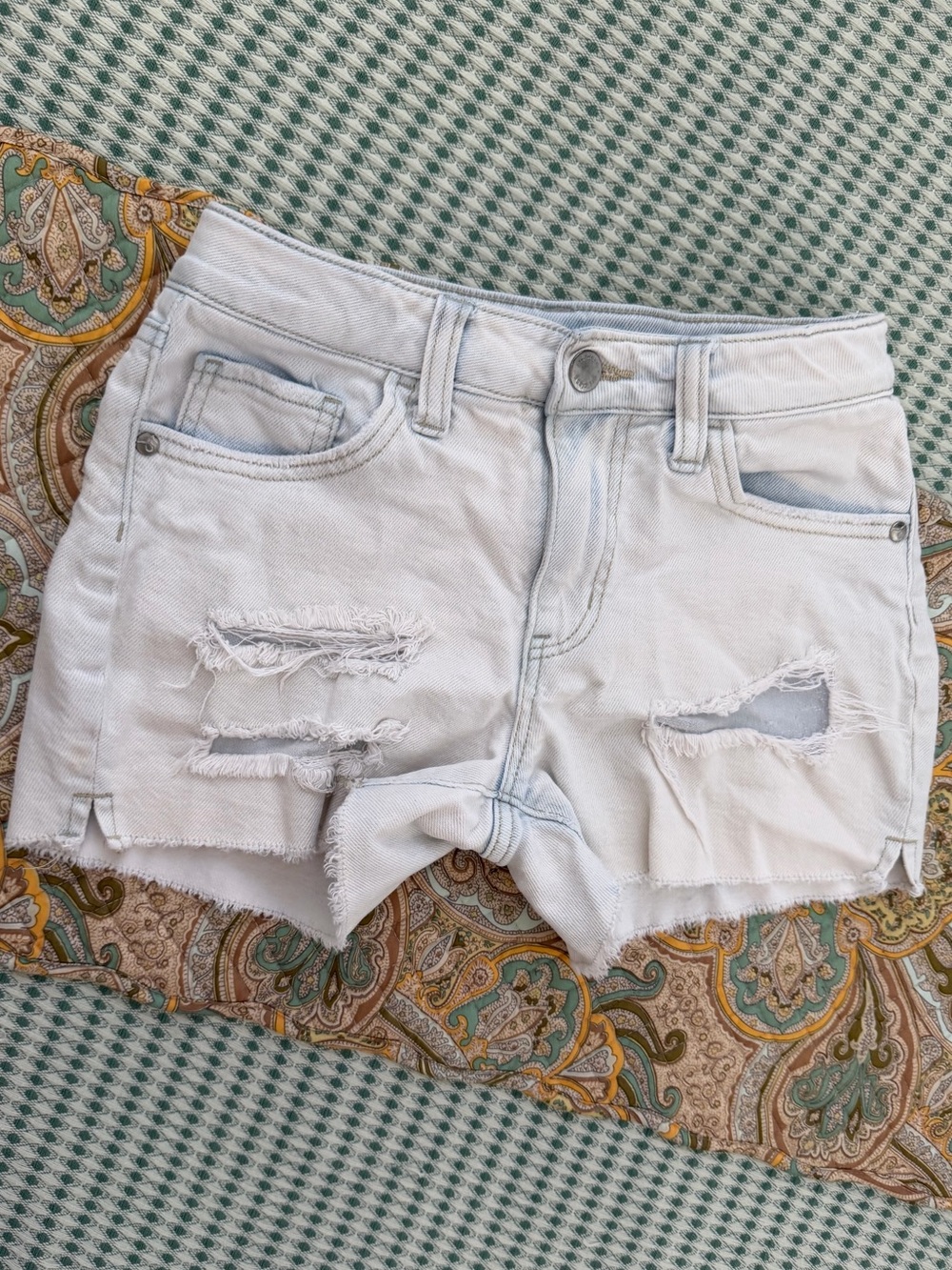 Art Class Girls Distressed Shorts Denim Jean Shorts Light Wash Medium